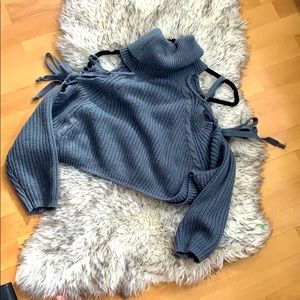 Julie lace up turtleneck sweater